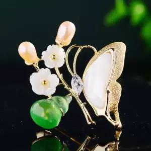 밍크브로치 브로치 골드 정장 헤어핀 여성악세사리