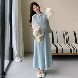 스커트 여성용 봄 프린트 입체 세트 정장세트 3종 원픽1