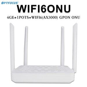 OPTFOCUS WIFI6 GPON ONU 4GE 1TEL AX3000M ONT APC UPC OLT 호환