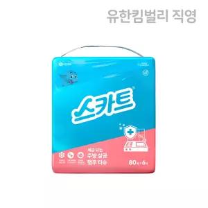 [신제품] 스카트 주방살균 행주티슈 80매, 6개