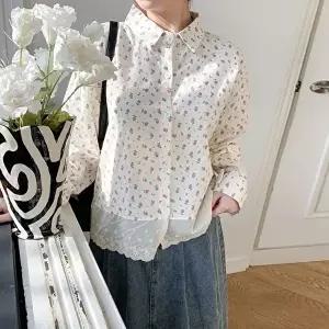 [신상오픈런]|CMH432A|여성용 봄 여름 꽃무늬 레이스 일상용 블라우스