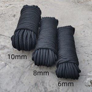 노끈 블랙 나일론 브레이드 로프 바인딩 코드 내마모성 텐트 당김 12 가닥 3/4/5mm 6mm 8mm 10mm