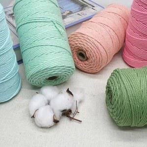 노끈 마크라메 코드 컬러 로프 면 실 DIY 공예 벽걸이 뜨개질 홈 데코 3mm 10m