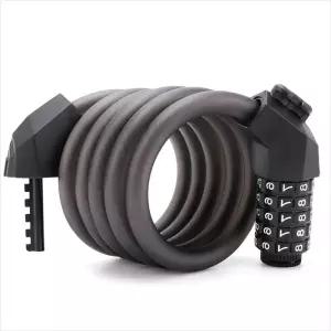 거치형 번호키 자전거자물쇠 150CM 무광블랙 킥보드 비밀번호 자물쇠 도난방지