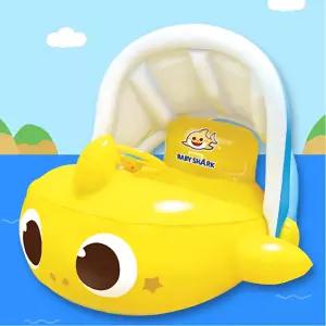탈부착 자외선차단 안전쿠션 아기상어 보행기튜브 가정수영 공기주입 다리홀 욕실놀이