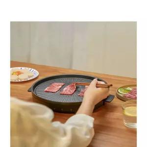 바비큐 스테이크 전기 그릴 다기능 불판 원형 플레이트