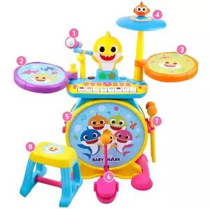 에너지발산 상어가족 미니의자 드럼피아노세트 악기장난감 36개월 생일선물 4살아들