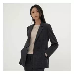 [지센] 여성 글리터 체크 테일러드 자켓 JKMA03DG 1150968