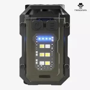 트윈스파파 충전식 캠핑용 듀얼 LED 초미니 후레쉬 조명 블랙(P0000UDR)