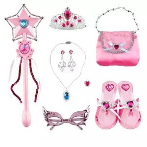 6세여아 8종소품 불빛소리 핑크공주 요술봉세트 역할놀이 파티용품 코스프레 프린세스봉