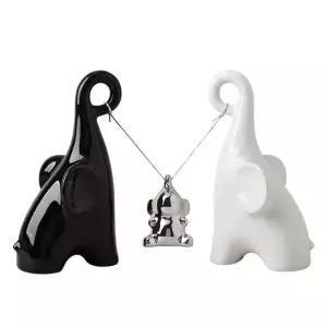 코끼리 인테리어 장식 거실 소품 북엔드 대형 흑백 오브제