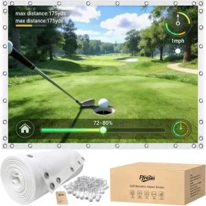 가정 및 차고 교육용 FFRESW 골프 시뮬레이터 임팩트 스크린 실내 연습용 5배 두꺼운 3층 디자인 40 더