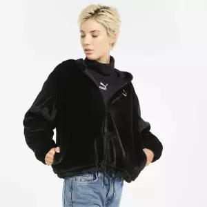 푸마 여성 클래식 폭스 퍼 풀 집업 후디 자켓 531606-01