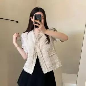 포뇨 여사친 코트 프렌치블루상의 쇼트 트위드 OPH1