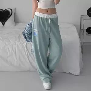 [다잇템] 여자 콘트라스트 스트릿 고무줄 나염 통팬츠 봄츄리닝 바지_24746080_588872