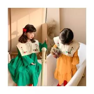 팜므 여아 공주 자매 아기 북유럽 봄 자수 큰 벌룬 원피스설날