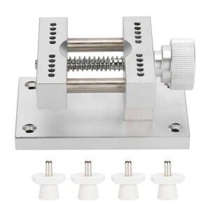 로텍 조절가능 시계 케이스 홀더 금속 손목시계 수리 오픈 시계줄 제거기 베이스 무브먼트 수리도구 제작 도구 (흰색)