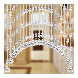 PENGFEI 크리스탈 가정 하우스 커피 출입구용 21줄 아치형 비즈 커튼 스트링 도어