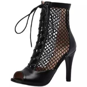 매쉬 라인 댄스화 부츠 모던 살사 가을 하이탑 샌들 여성 댄스 슈즈