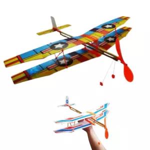 2set 멀리나는 쌍날개고무동력기 항공기 만들기키트 가정학습