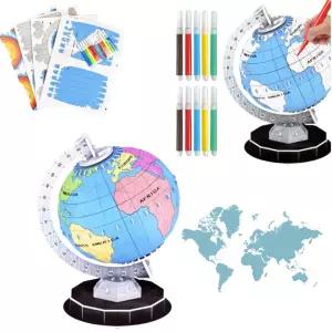 초3 입체 세계지도 지구본 조립퍼즐 과학교구 미술키트 DIY