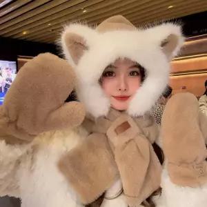 털모자 모자 귀모자 스카프 장갑 목도리 따뜻한 두꺼운