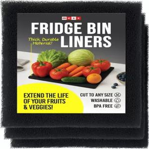 농산물의 수명 2배 - 냉장고 쓰레기통 라이너 by MESS 타박상 방지 공기 흐름 매트 크리스퍼 세척 가능