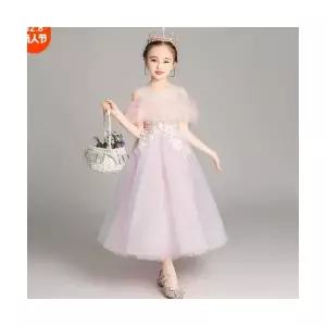 팜므 여아 주니어 화동 결혼식 연주회 행사 유아 런웨이 무대의상 공주 깃털 드레스설날