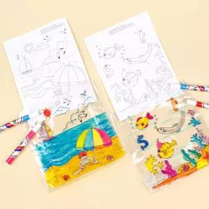 4인용 여름도안 투명 비치백 만들기 해변 바다풍경 유치원 초등 미술수업 창체 기관