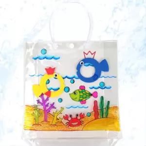 4인용 바다풍경 여름 물고기 비치백 만들기 컬러링 투명 보조가방 어린이집 놀이학습