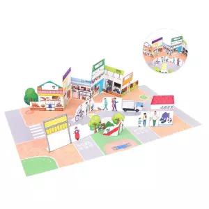 4인용 우리동네 가게 팝업북만들기 보육기관 돌봄교실 학습교구 접는책 북아트 활동지