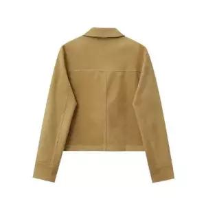 무천도사 여성용 여성 가을 싱글 자켓 테일러드 긴팔 스웨이드 칼라 KKE3