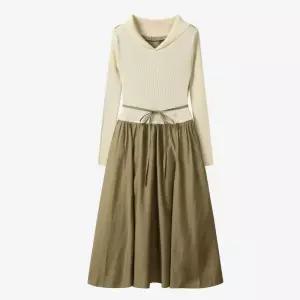 [롯데백화점]DEWL 니트블록 벨티드 원피스 L254PSE035