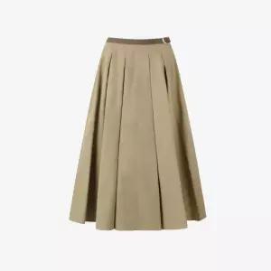 [롯데백화점]DEWL 웨이스트 배색 플리츠 롱 스커트 L254PSD040