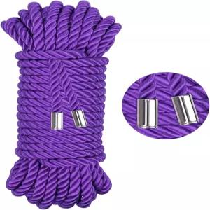 콜드에어솝 소프트 실크 로프 32피트 나일론 피부 친화적인 트위스트 트림 코드 크리스마스 홈 데코 장식