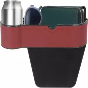 하핑턴 카시트 갭 필러 정리함 10.6 x 7.1 2.8 인치 ABS + 가죽 유니버설 카 보관함(왼쪽)과 휴대폰 키