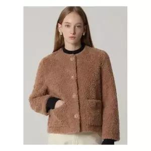 [르오트]양모100 코지 블룸 컬링 부클자켓 3127616