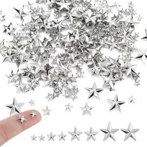 의류용 별 징 300개 4가지 사이즈 메탈 작은 가죽 리벳 펑크 록 의류 벨트 가방 신발 모자 팔찌 반려동물
