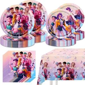 악마 영화 사냥꾼 파티 식기 접시 20개 냅킨 식탁보71 x 42 생일 장식 용품