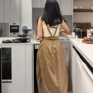 앞치마 방수 미용사 의류 네일 스커트 남성 긴팔주방 신혼 린넨단색 모양