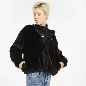 푸마 여성 클래식 폭스 퍼 풀 집업 후디 자켓 531606-01