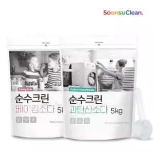 [eTV]순수크린 과탄산소다 파우치 5kg+스푼1개 모음전 대용량 산소계표백제 천연세제
