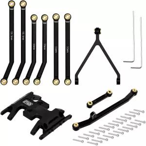 EPINON 알루미늄 하이 클리어런스 섀시 링크 서스펜션 스티어링 및 스키드 플레이트 세트 1/24 축 SCX24