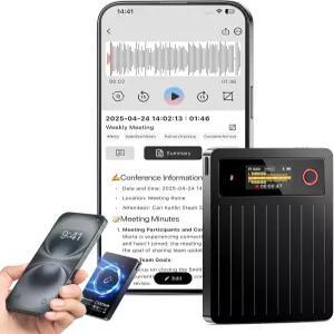 AI 음성 녹음기 64GB GPT 무료 전사 기능이 있는 노트 요약 및 마인드 맵 36시간 배터리 강의 회의 통화를