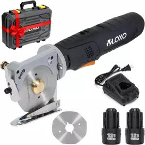 VLOXO 전기 로터리 패브릭 가위 무선 파워 커터 카펫 캔버스 면용 다층 커터가 포함된 가죽용 충전식