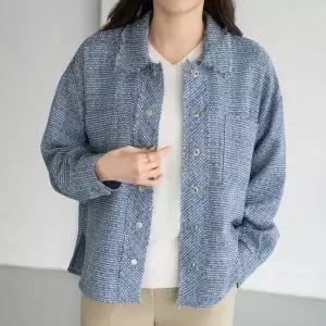 [마담4060]엄마옷 마담4060 [모던베이직]트위드셔츠버튼 여성 데일리 자켓 -RJK2603025-..