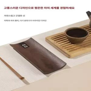 찻잎 저울 차 0g 충전용 단위 휴대용 호두나무색 전자저울 실목