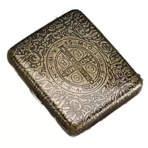 빈티지 나침반 휴대용 철제 담배케이스 보관 20개비