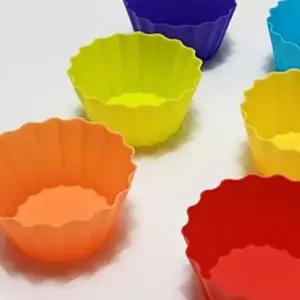 실리콘 머핀틀 제과 제빵용 트레이 세트 유산지 포함 배 6p