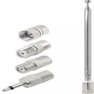 SHUKEFER FM 망원 라디오 안테나 키트 F 남성 커넥터 7 섹션 25인치 AM TV AV 비디오 스테레오 수신기 교체